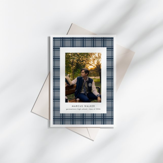 Anúncio de Formatura com Foto Elegante Xadrez (Criador carregado)