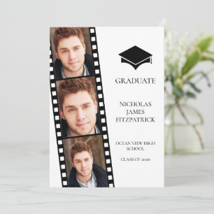 Anúncio de Formatura com Foto em Faixa de Filme Mo