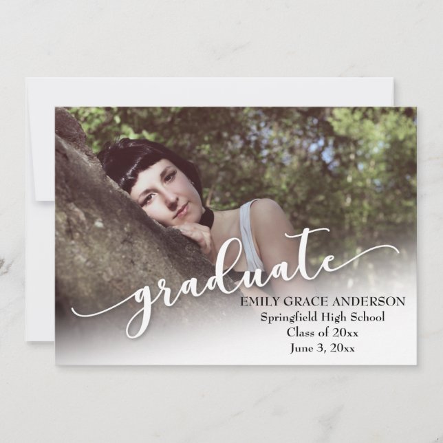 Anúncio de Formatura com Foto em Letra Moderna (Frente)