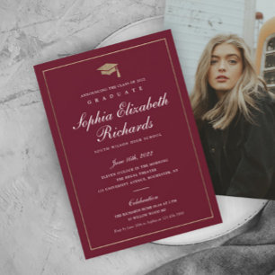 Anúncio de Formatura com Foto em Script Clássico D