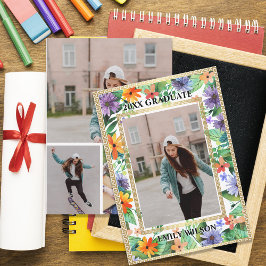 Anúncio de Formatura com Foto Floral da Turma de 2