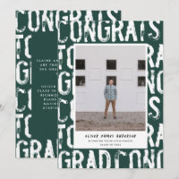 Anúncio de formatura com foto moderna verde grunge