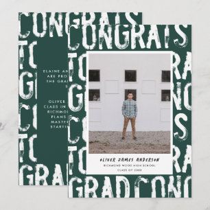 Anúncio de formatura com foto moderna verde-grunge