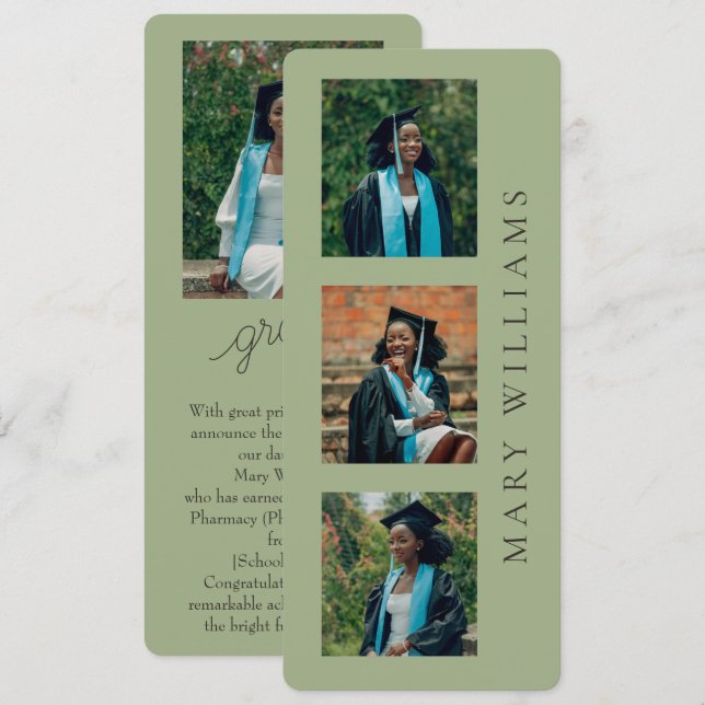 Anúncio de Formatura com Fotos e Texto Personalizá (Frente/Verso)