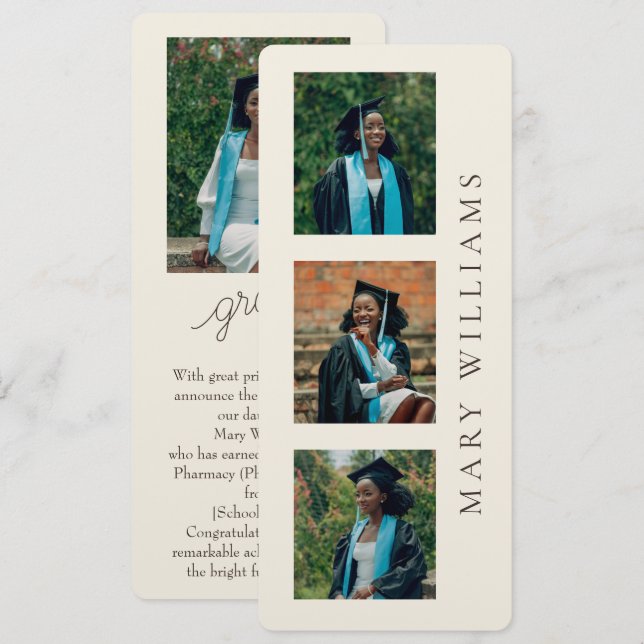 Anúncio de Formatura com Fotos e Texto Personalizá (Frente/Verso)