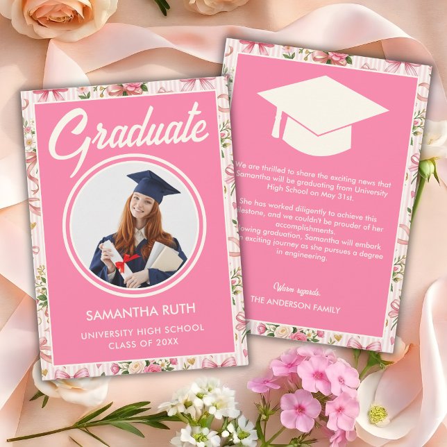 Anúncio de Formatura com Laços e Fitas Listrados R (Criador carregado)