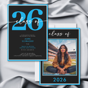 Anúncio de Formatura com Letra Azul Moderna