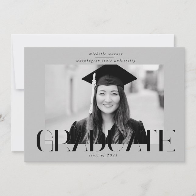 anúncio de formatura com letra moderna elegante (Frente)