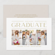 Anúncio de Formatura com Três Fotos e Tipografia M