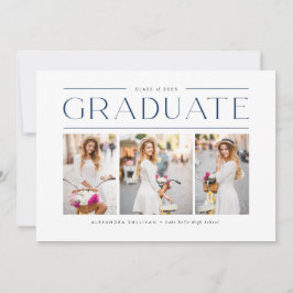 Anúncio de Formatura com Três Fotos e Tipografia M