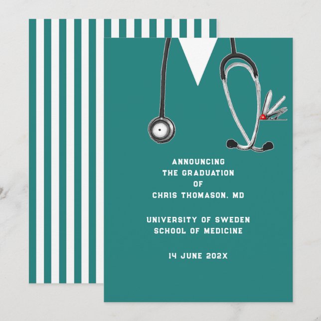Anúncio de Formatura da Faculdade de Medicina (Frente/Verso)