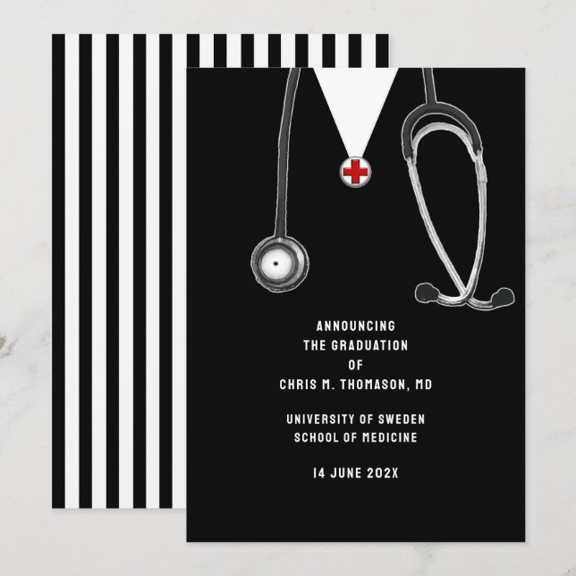 Anúncio de Formatura da Faculdade de Medicina (Frente/Verso)