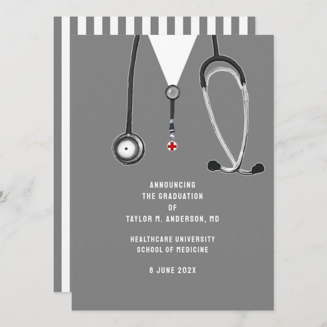 Anúncio de Formatura da Faculdade de Medicina (Frente/Verso)