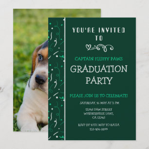 Anúncio de Formatura de Cachorro Confetes Esmerald