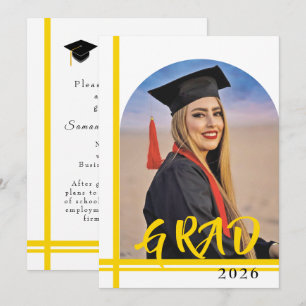 Anúncio de Formatura de Faculdade linhas douradas