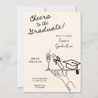 Anúncio de formatura de garçom engraçado desenhado