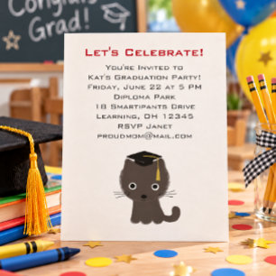 Anúncio de Formatura de Gatinho Cinza