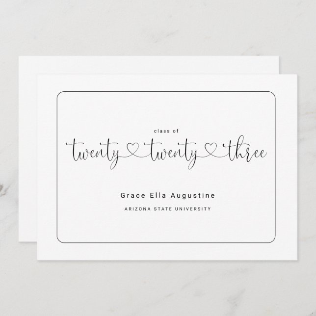 Anúncio de Formatura de Mulher Fofa  (Frente/Verso)