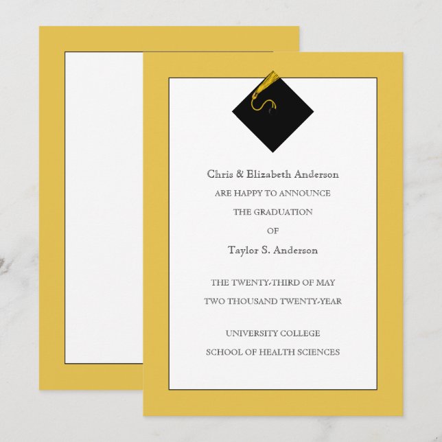 Anúncio de Formatura Dourado (Frente/Verso)