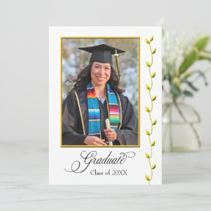 Anúncio de Formatura Elegante com Hera Dourada