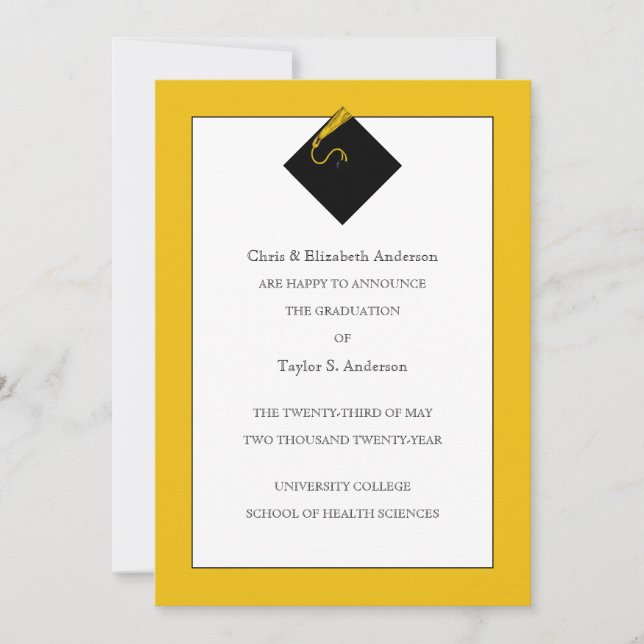Anúncio de Formatura em Dourado Amarelo (Frente)