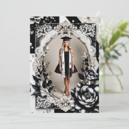 Anúncio de Formatura em Foto Preta e Branca Elegan