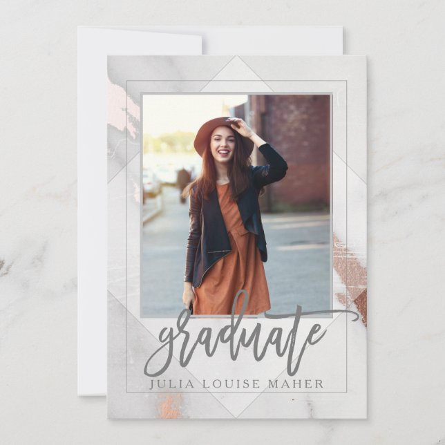 ANÚNCIO DE FORMATURA EM MÁRMORE E OURO ROSA (Frente)