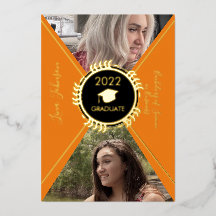Anúncio de Formatura em Ouro com Graduação Geométr