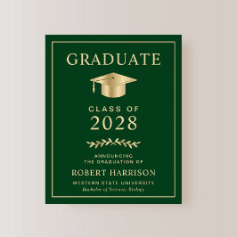 Anúncio de Formatura Faculdade Budget Verde Dourad