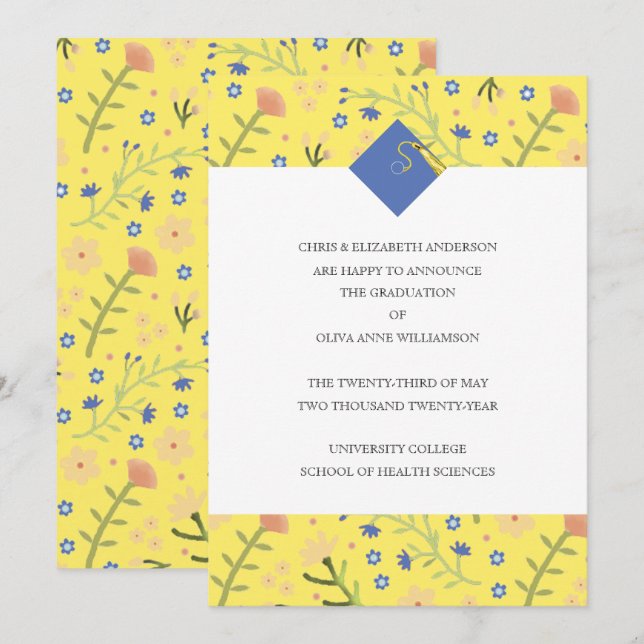 Anúncio de Formatura Floral (Frente/Verso)