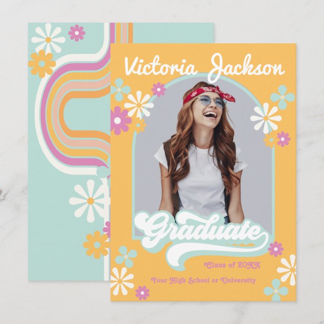 Anúncio de Formatura Hippie Retrô (Frente/Verso)