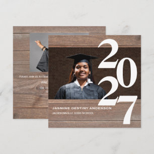 Anúncio de Formatura - Madeira e Números Grandes