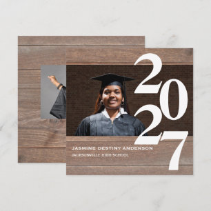 Anúncio de Formatura - Madeira & Números Grandes