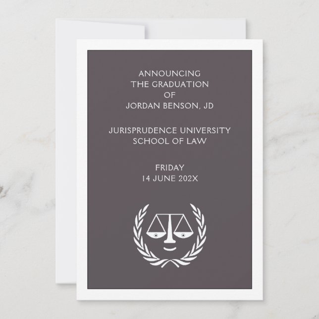 Anúncio de Formatura na Faculdade de Direito (Frente)