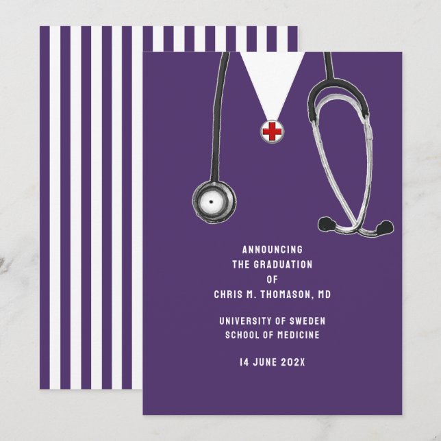 Anúncio de Formatura na Faculdade de Medicina para (Frente/Verso)