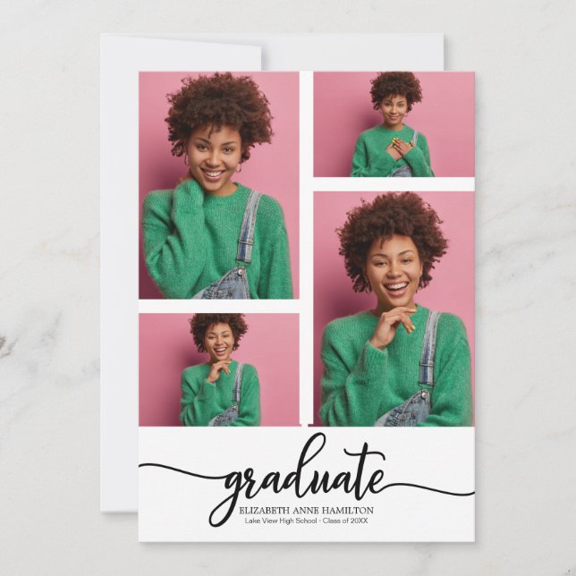 Anúncio de Formatura no Ensino Médio 4 Fotos (Frente)