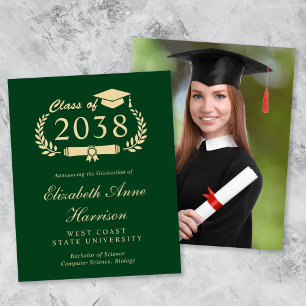 Anúncio de Formatura Orçamento Foto Verde Dourado