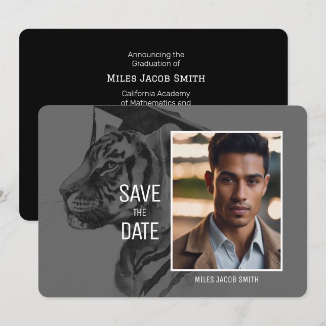 Anúncio de Formatura Personalizado com Tigre (Frente/Verso)