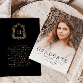 Anúncio de Formatura Preto Dourado com Foto Grad