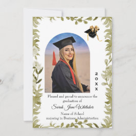 Anúncio de formatura universitária com borda de fo