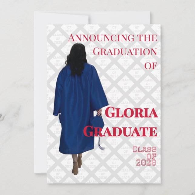 Anúncio de Formatura Vermelho e Branco (Frente)