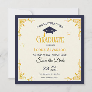 Anúncio de Formatura Vintage em Ouro Branco para S