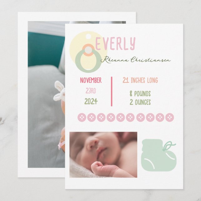 Anúncio de Foto Adorável de Menina (Frente/Verso)