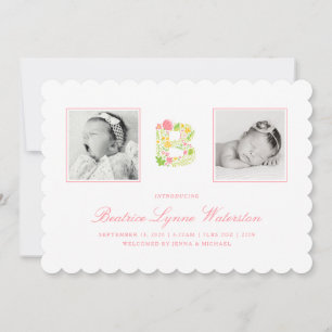 ANÚNCIO DE FOTO BABY   Alfabeto Floral B