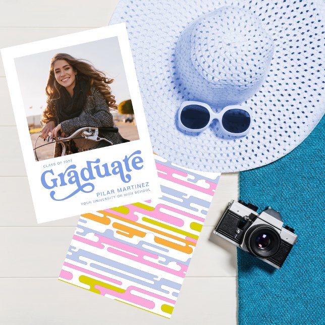 Anúncio de Foto com Tipografia Azul para Graduados (Criador carregado)