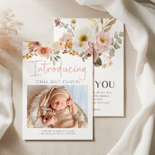 Anúncio de Foto de Bebê com Floral Suave