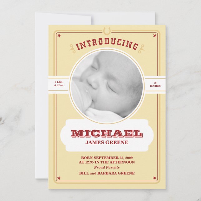 Anúncio de Foto de Bebê Western (Frente)