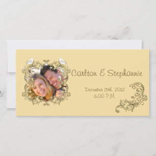Anúncio de Foto de Casamento de Pássaros Castanhos