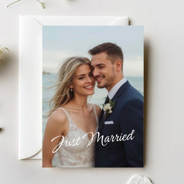 Anúncio de Foto de Casamento Elegante Recém-Casado (Criador carregado)