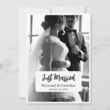 Anúncio de Foto de Casamento Elegante Recém-Casado